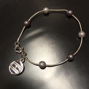 Tommy Hilfiger Faux Pearl Bracelet Silver